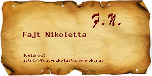 Fajt Nikoletta névjegykártya